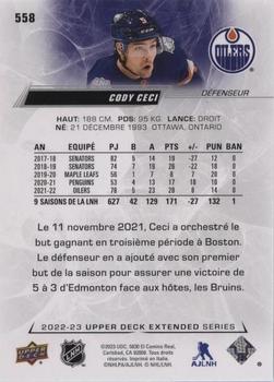 2022-23 Upper Deck - French (Variante Française) #558 Cody Ceci Back