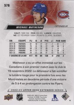 2022-23 Upper Deck - French (Variante Française) #576 Michael Matheson Back