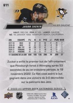 2022-23 Upper Deck - French (Variante Française) #611 Jason Zucker Back