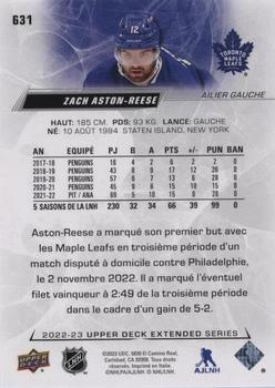 2022-23 Upper Deck - French (Variante Française) #631 Zach Aston-Reese Back