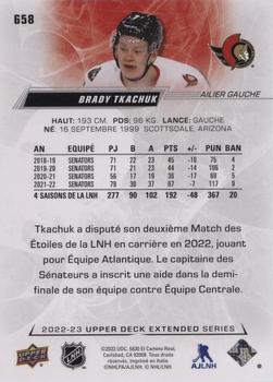 2022-23 Upper Deck - French (Variante Française) #658 Brady Tkachuk Back