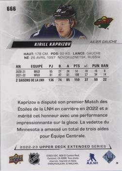 2022-23 Upper Deck - French (Variante Française) #666 Kirill Kaprizov Back