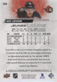 2022-23 Upper Deck - French (Variante Française) #724 Jake Lucchini Back