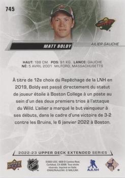 2022-23 Upper Deck - French (Variante Française) #745 Matt Boldy Back