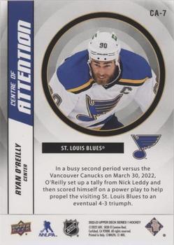 2022-23 Upper Deck - Centre of Attention Gold #CA-7 Ryan O'Reilly Back