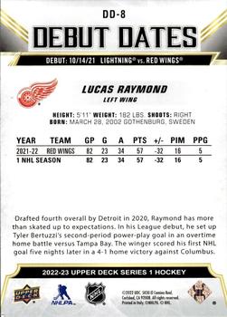 2022-23 Upper Deck - Debut Dates #DD-8 Lucas Raymond Back