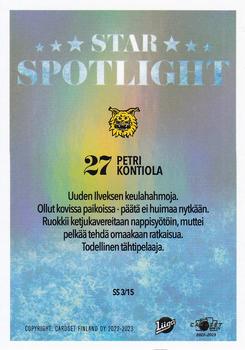 2022-23 Cardset Finland - Star Spotlight #SS 3 Petri Kontiola Back