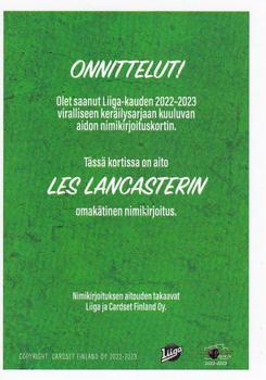 2022-23 Cardset Finland - Signature #NNO Lester Lancaster Back