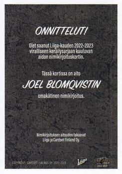 2022-23 Cardset Finland - Signature #NNO Joel Blomqvist Back