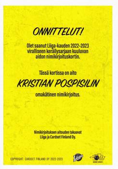 2022-23 Cardset Finland - Signature #NNO Kristian Pospisil Back