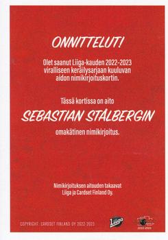 2022-23 Cardset Finland - Signature #NNO Sebastian Stålberg Back