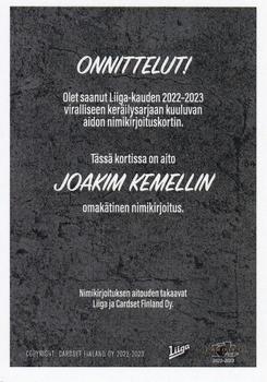 2022-23 Cardset Finland - Signature Limited Edition #NNO Joakim Kemell Back