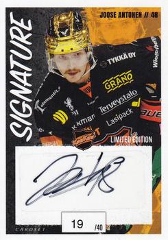2022-23 Cardset Finland - Signature Limited Edition #NNO Joose Antonen Front