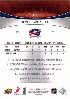 2010-11 SP Game Used #110 Kyle Wilson  Back