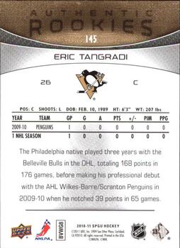 2010-11 SP Game Used #145 Eric Tangradi  Back