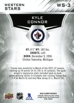2022-23 Upper Deck MVP - Western Stars #WS-3 Kyle Connor Back