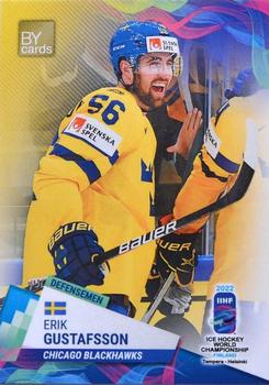 2022 BY Cards IIHF World Championship #SWE/2022-10 Erik Gustafsson Front