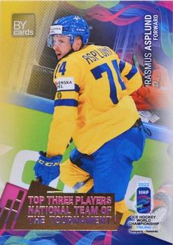 2022 BY Cards IIHF World Championship #SWE/2022-29 Rasmus Asplund Front