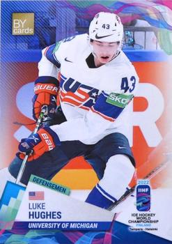 2022 BY Cards IIHF World Championship #USA/2022-06 Luke Hughes Front