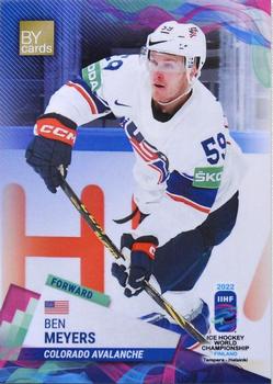 2022 BY Cards IIHF World Championship #USA/2022-23 Ben Meyers Front