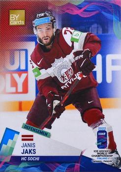 2022 BY Cards IIHF World Championship #LAT/2022-08 Janis Jaks Front