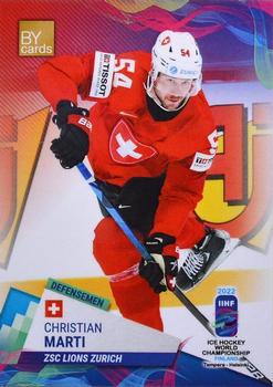 2022 BY Cards IIHF World Championship #SUI/2022-08 Christian Marti Front