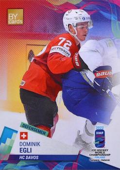 2022 BY Cards IIHF World Championship #SUI/2022-09 Dominik Egli Front