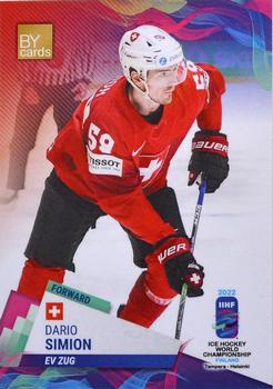 2022 BY Cards IIHF World Championship #SUI/2022-18 Dario Simion Front