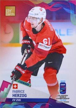2022 BY Cards IIHF World Championship #SUI/2022-20 Fabrice Herzog Front
