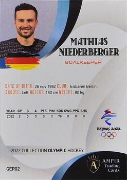 2022 AMPIR Olympic Games (Unlicensed) #GER02 Mathias Niederberger Back
