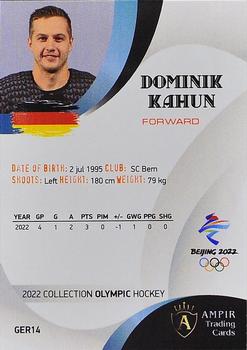 2022 AMPIR Olympic Games (Unlicensed) #GER14 Dominik Kahun Back