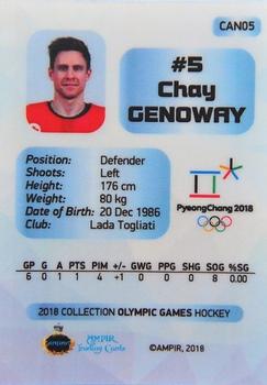 2018 AMPIR Olympic Games (Unlicensed) #CAN05 Chay Genoway Back
