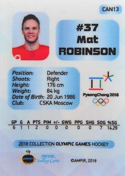 2018 AMPIR Olympic Games (Unlicensed) #CAN13 Mat Robinson Back