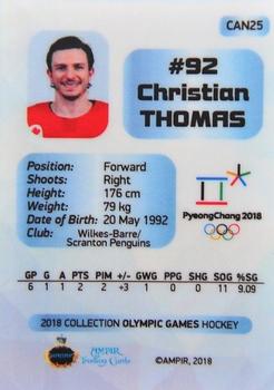 2018 AMPIR Olympic Games (Unlicensed) #CAN25 Christian Thomas Back