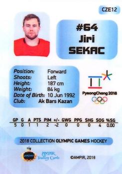 2018 AMPIR Olympic Games (Unlicensed) #CZE12 Jiri Sekac Back