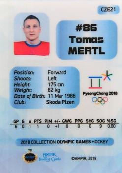 2018 AMPIR Olympic Games (Unlicensed) #CZE21 Tomas Mertl Back