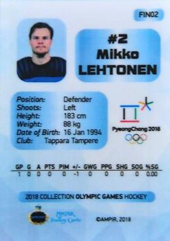2018 AMPIR Olympic Games (Unlicensed) #FIN02 Mikko Lehtonen Back