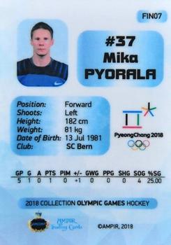 2018 AMPIR Olympic Games (Unlicensed) #FIN07 Mika Pyorala Back