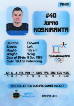2018 AMPIR Olympic Games (Unlicensed) #FIN09 Jarno Koskiranta Back