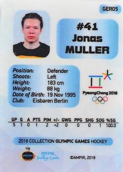 2018 AMPIR Olympic Games (Unlicensed) #GER05 Jonas Muller Back