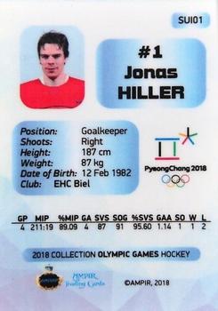 2018 AMPIR Olympic Games (Unlicensed) #SUI01 Jonas Hiller Back