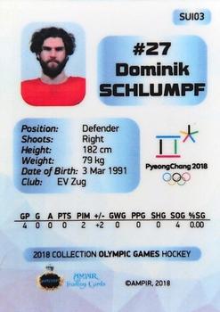 2018 AMPIR Olympic Games (Unlicensed) #SUI03 Dominik Schlumpf Back