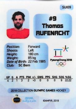 2018 AMPIR Olympic Games (Unlicensed) #SUI09 Thomas Rufenacht Back