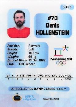 2018 AMPIR Olympic Games (Unlicensed) #SUI18 Denis Hollenstein Back
