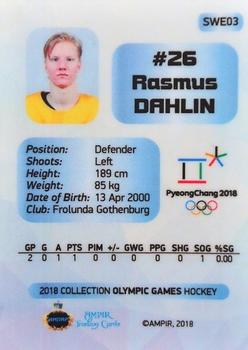 2018 AMPIR Olympic Games (Unlicensed) #SWE03 Rasmus Dahlin Back