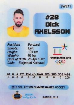 2018 AMPIR Olympic Games (Unlicensed) #SWE13 Dick Axelsson Back