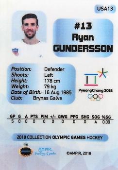 2018 AMPIR Olympic Games (Unlicensed) #USA13 Ryan Gunderson Back