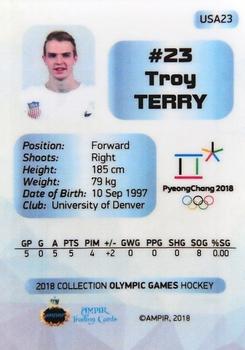 2018 AMPIR Olympic Games (Unlicensed) #USA23 Troy Terry Back