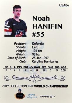 2016-17 AMPIR IIHF World Championship #USA04 Noah Hanifin Back