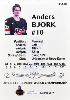 2016-17 AMPIR IIHF World Championship #USA10 Anders Bjork Back